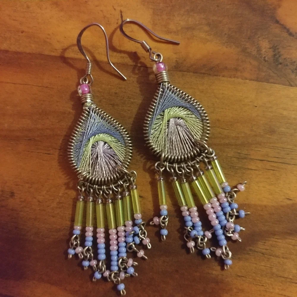 Dangly Handmade Earrings. - Picture 2 of 2
